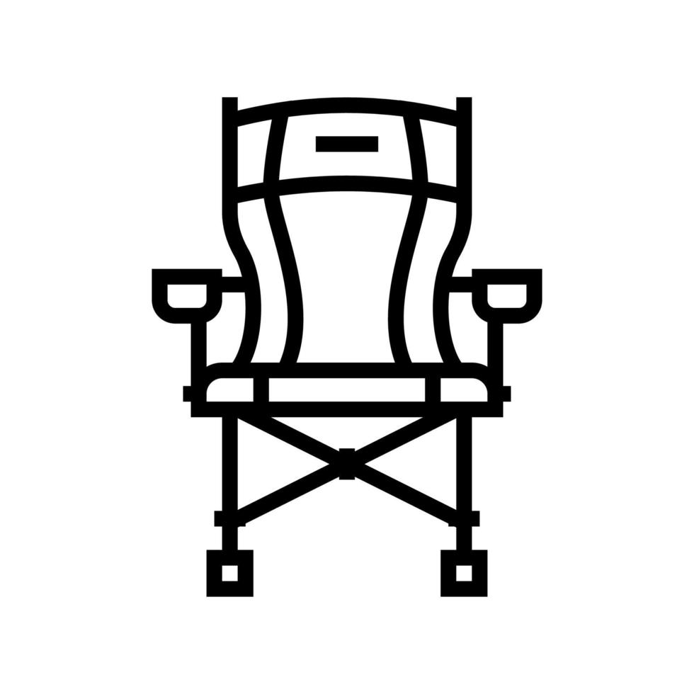 ilustración de vector de icono de línea de silla de caza portátil