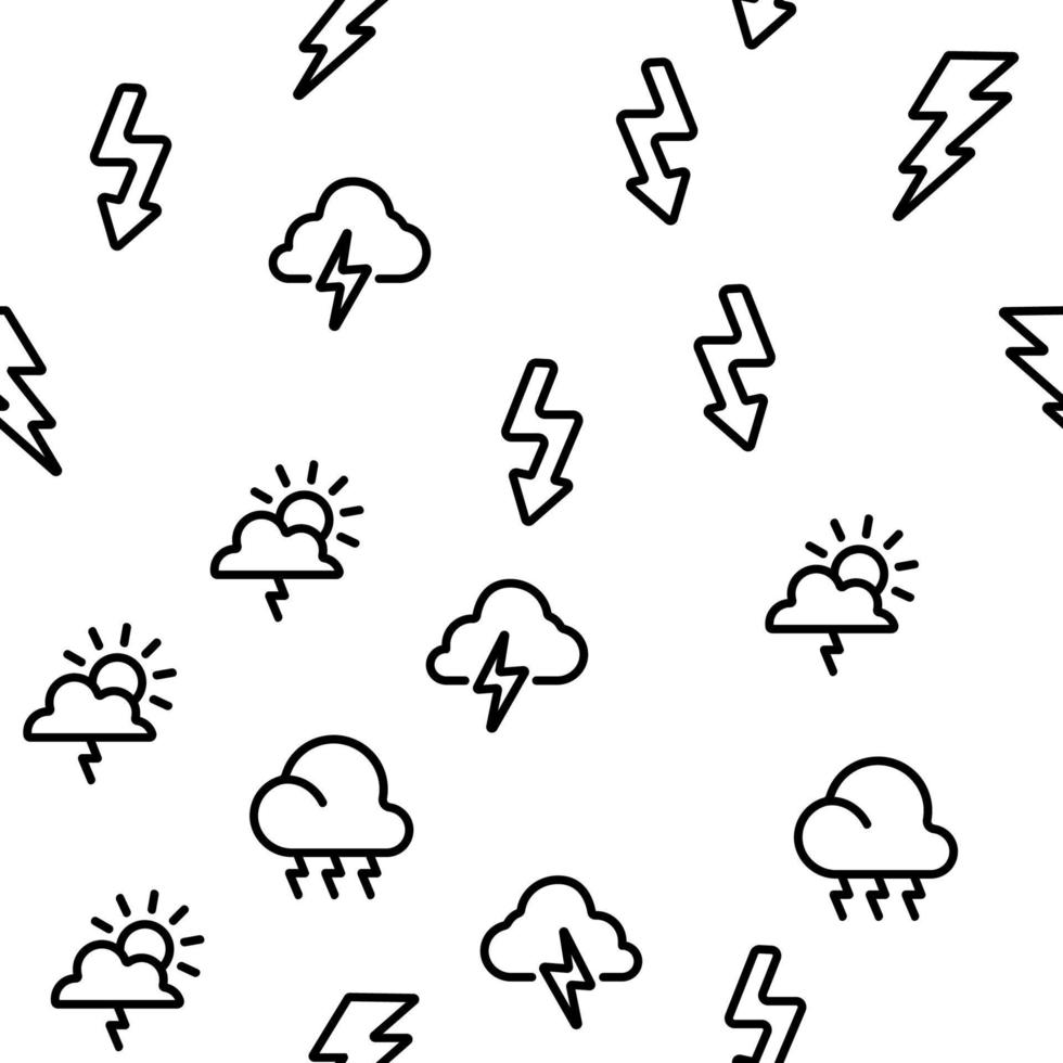 Thunder And Lightning Vector Seamless Pattern