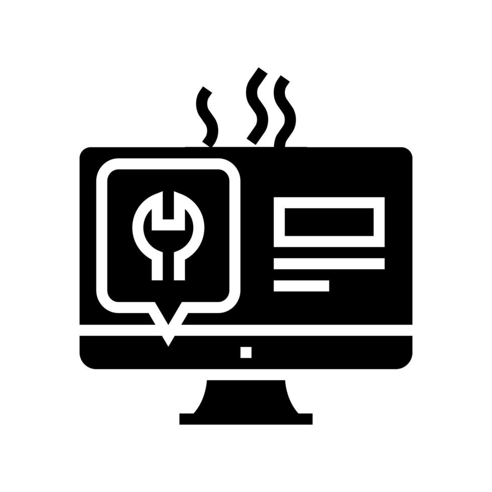 computer display repair glyph icon vector illustration