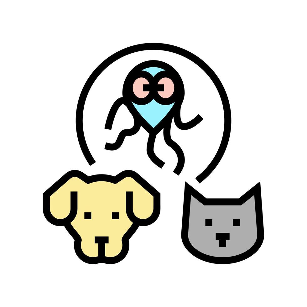 giardiasis pet disease color icon vector illustration