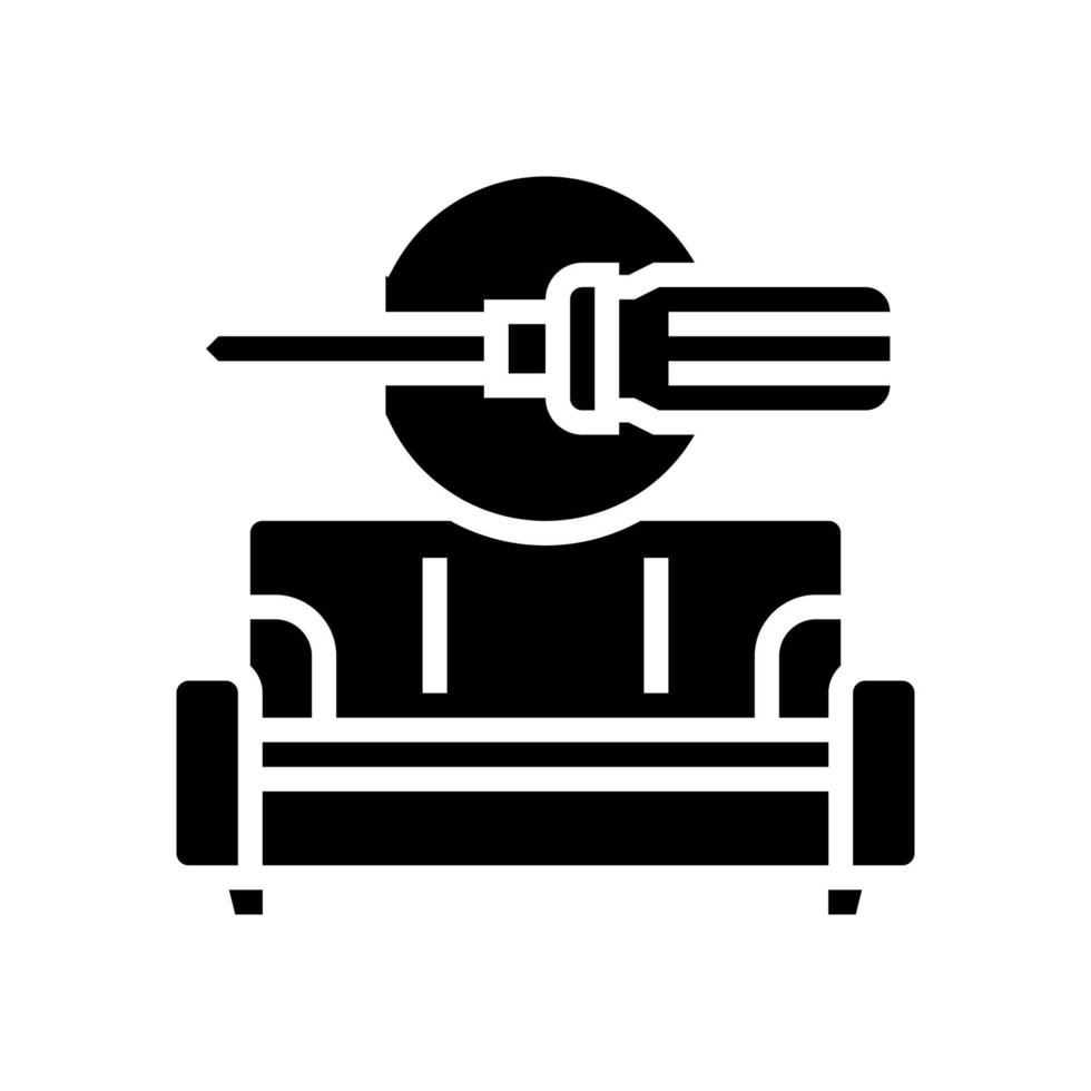 ilustración de vector de icono de glifo de reparación de muebles