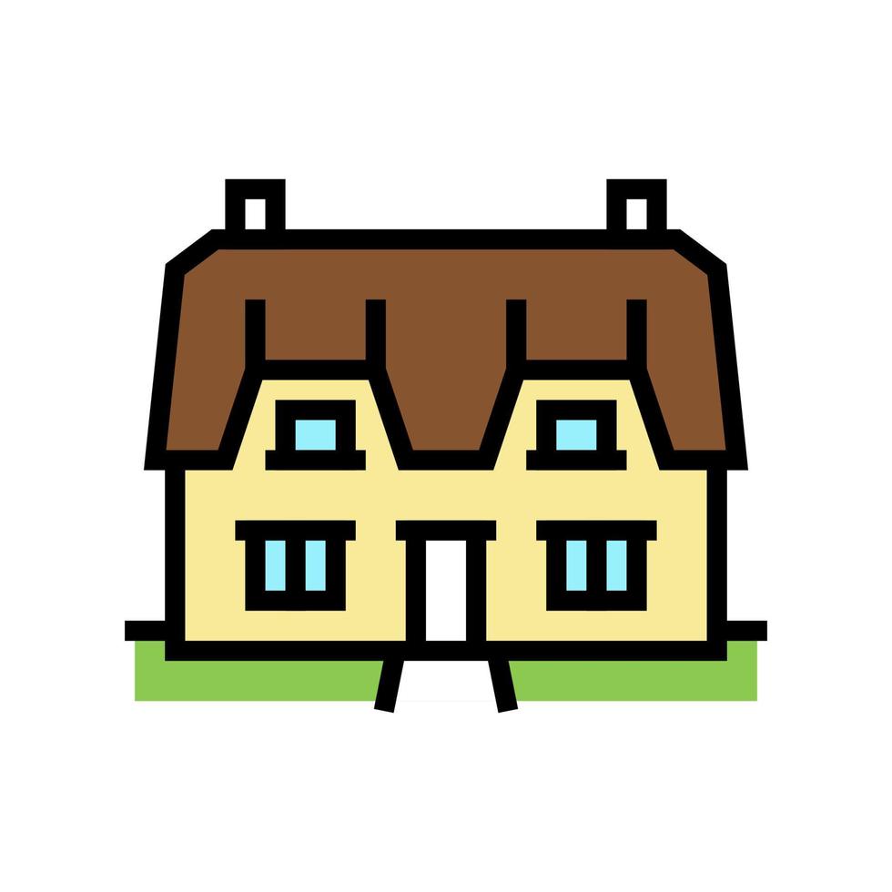 cottage house color icon vector illustration