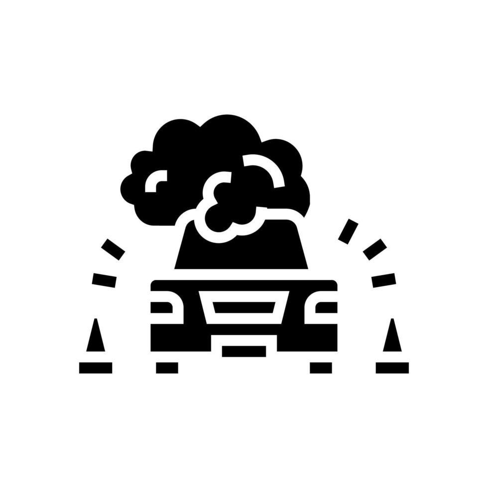 broken car glyph icon vector illustration