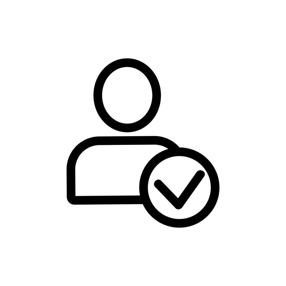icono de vector aprobado por el usuario. ilustración de símbolo de contorno aislado