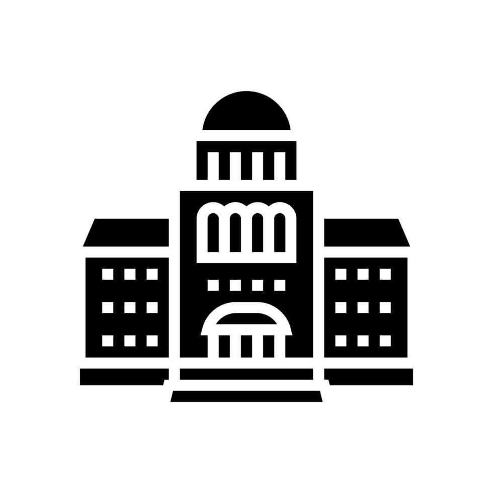 courthouse building glyph icon vector illustration