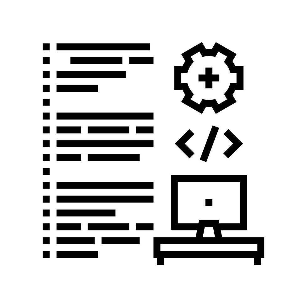 icono de línea de desarrollo de software ilustración vectorial vector