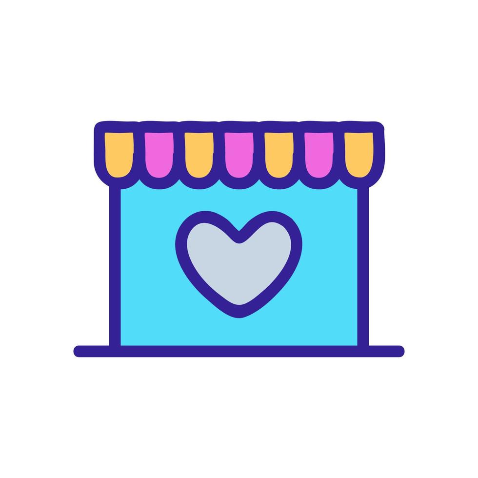 Shop and heart icon vector. Isolated contour symbol illustration vector