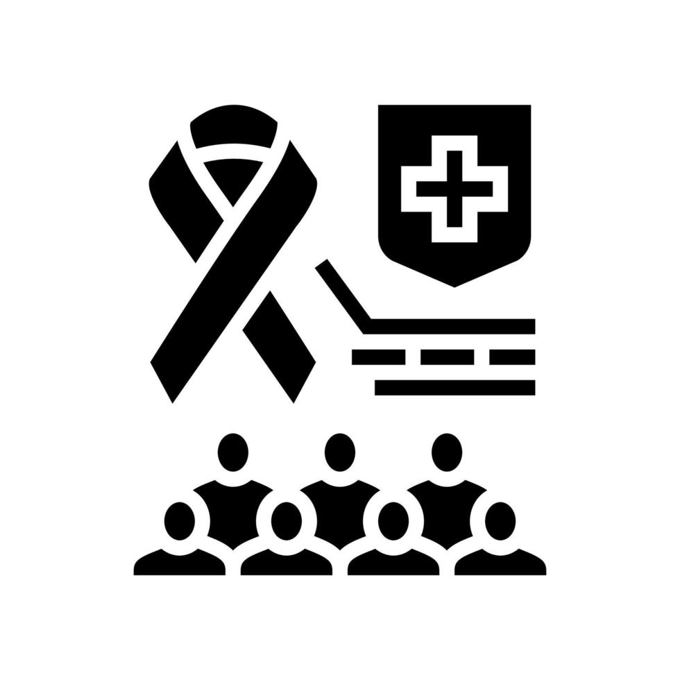 aids social problem glyph icon vector illustration