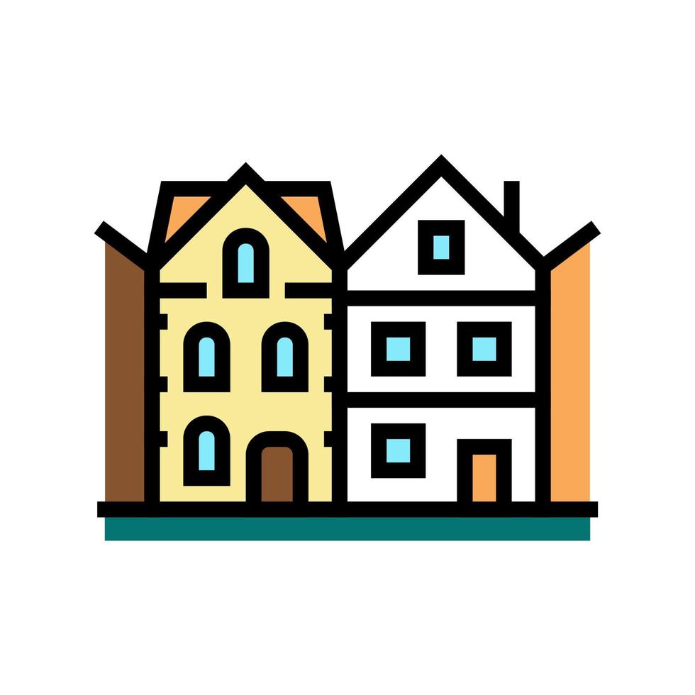 townhome house color icon vector illustration