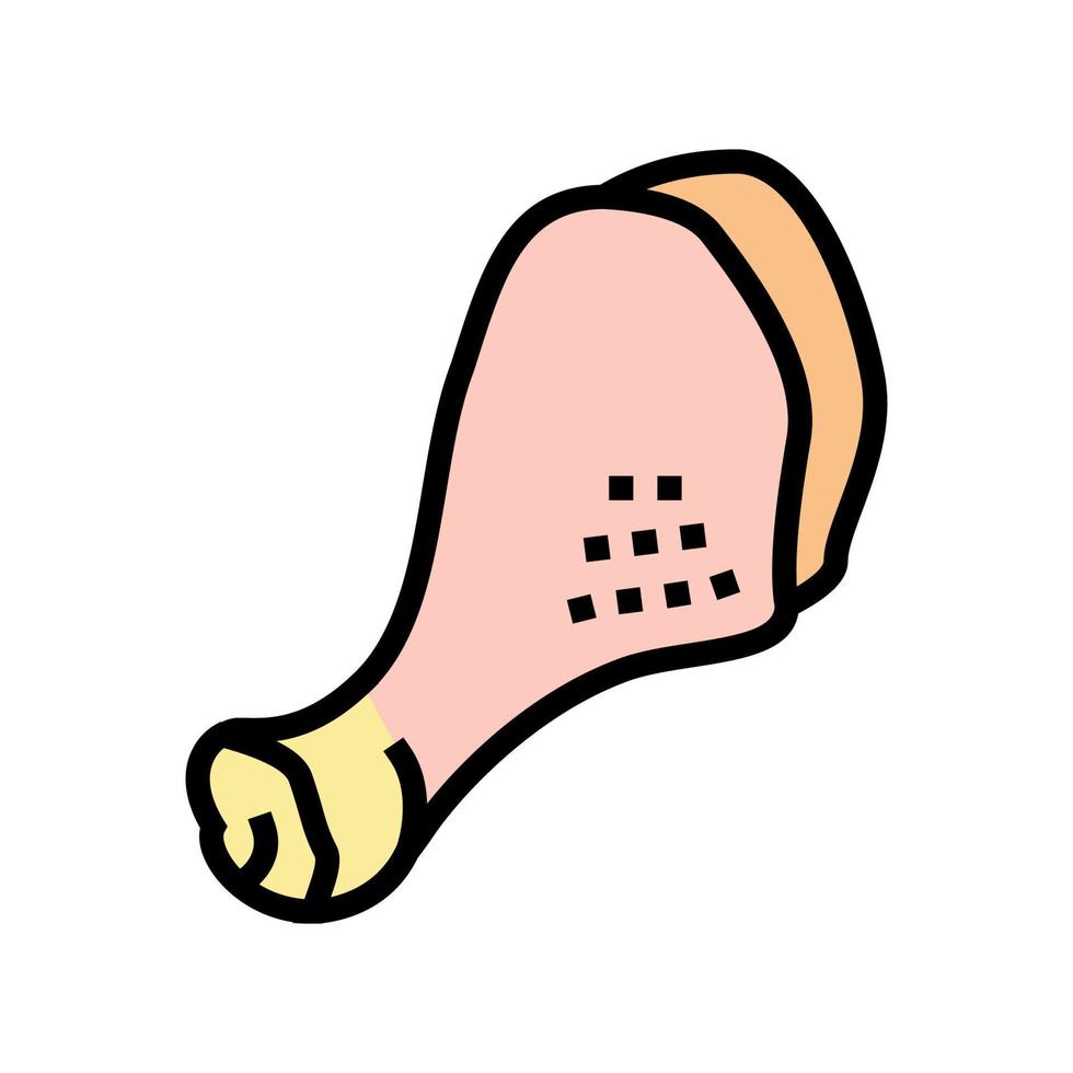 baqueta pollo color icono vector ilustración