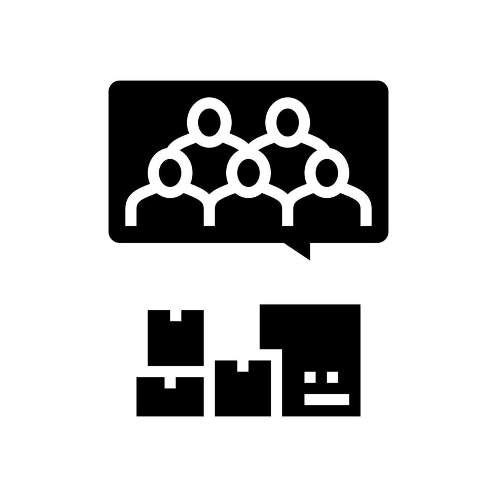 clients of logistics service glyph icon vector illustration