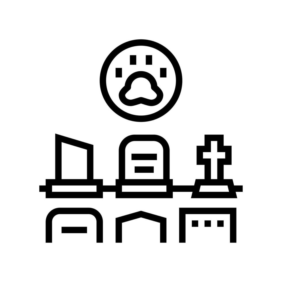 cemetery pet line icon vector illustration