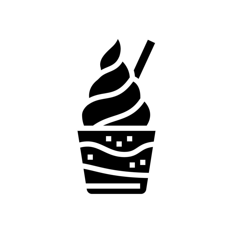 yogurt helado glifo icono vector ilustración