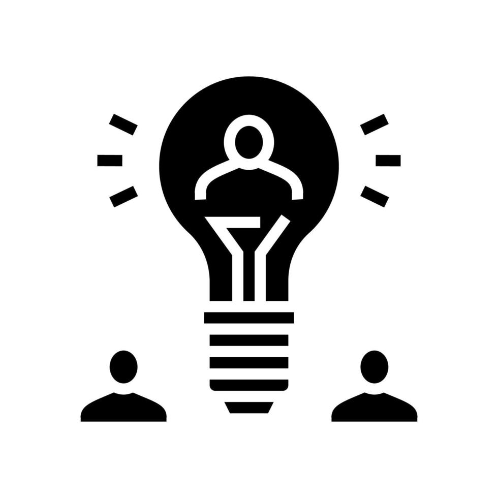 idea for search potential client and crowdsoursing glyph icon vector illustration