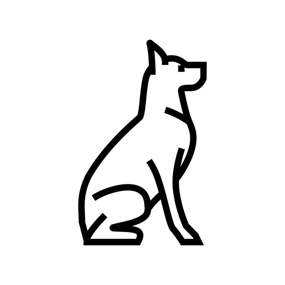 perro mascota línea icono vector ilustración