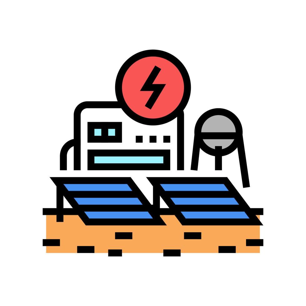 estación de energía espacio color icono vector ilustración