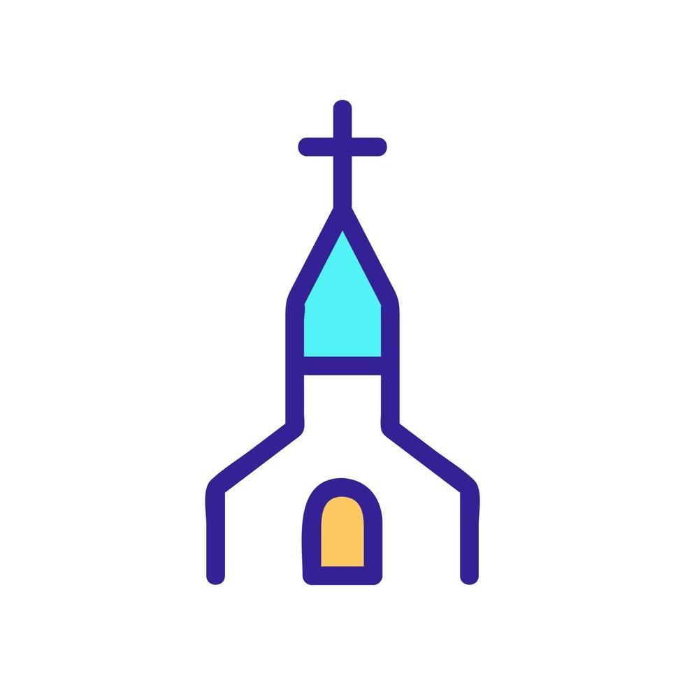 Church icon vector. Isolated contour symbol illustration vector