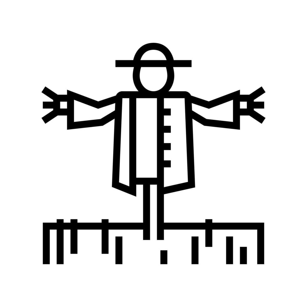 scarecrow gardening line icon vector illustration