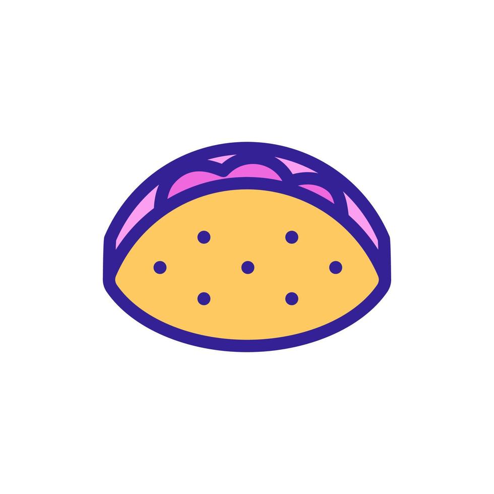 Taco icon vector. Isolated contour symbol illustration vector