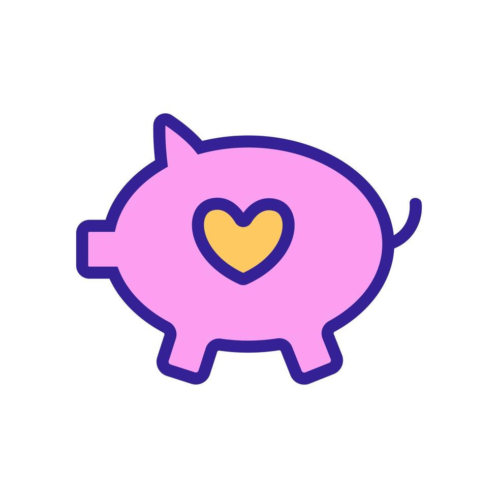 Piggy piggy icon vector. Isolated contour symbol illustration vector