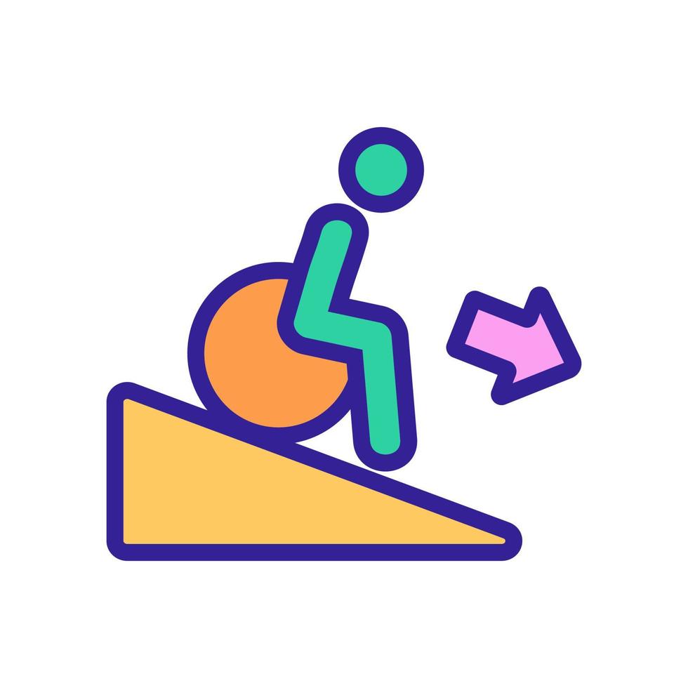 man down wheelchair icon vector outline illustration
