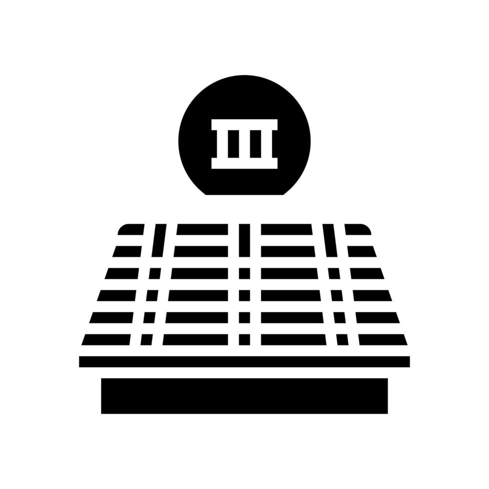 third stage of roof replacement glyph icon vector illustration