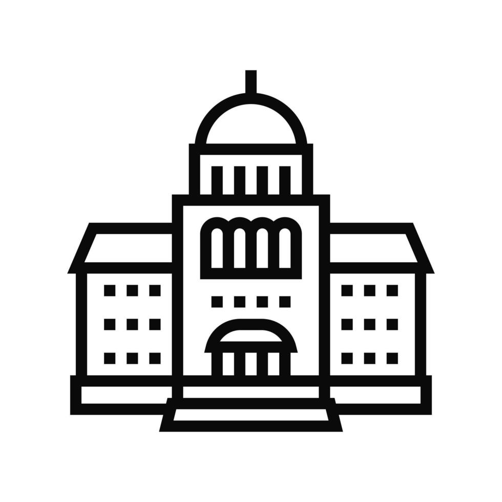 courthouse building line icon vector illustration