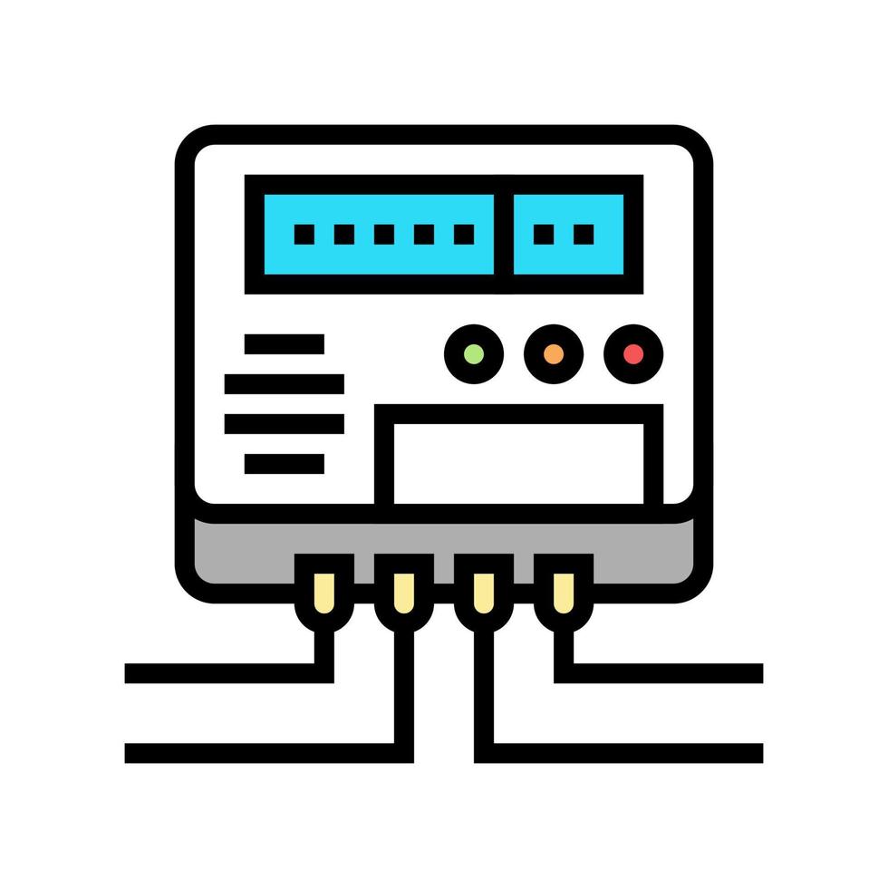 medidor eléctrico para monitorear la ilustración de vector de icono de color de ahorro de energía