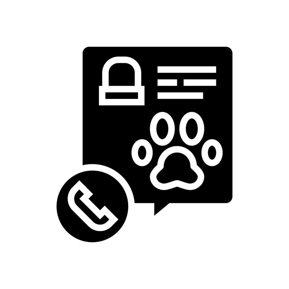 calling pet funeral service glyph icon vector illustration