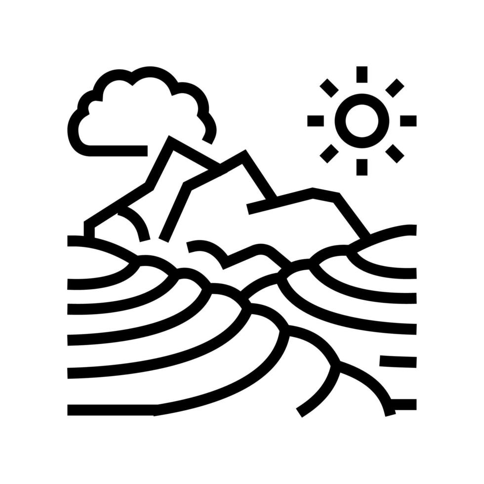 plantation of tea line icon vector illustration