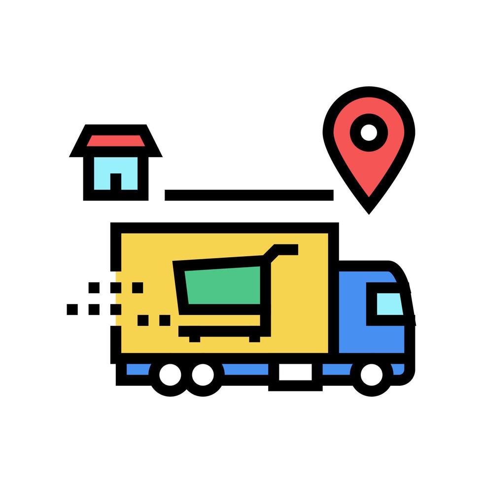 shop delivery service color icon vector illustration