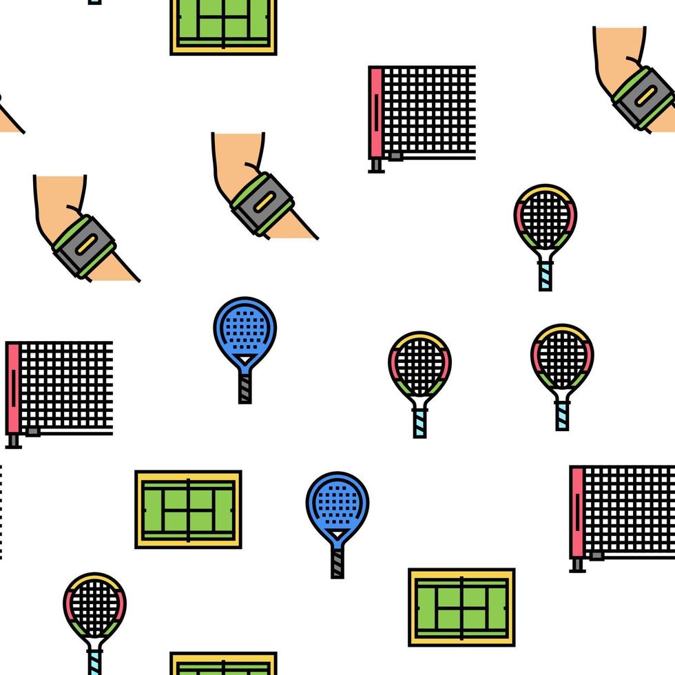 Tennis Sport Game Competition Vector Seamless Pattern