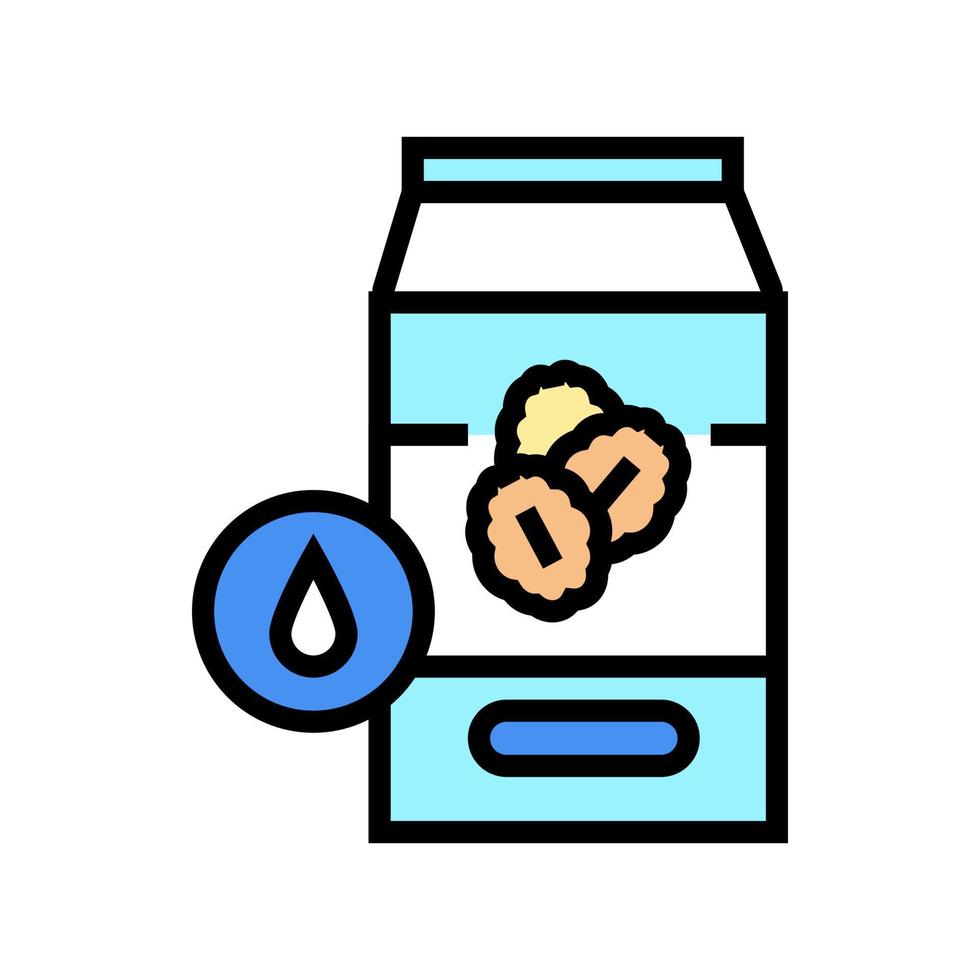 Ilustración de vector de icono de color de paquete de avena de leche