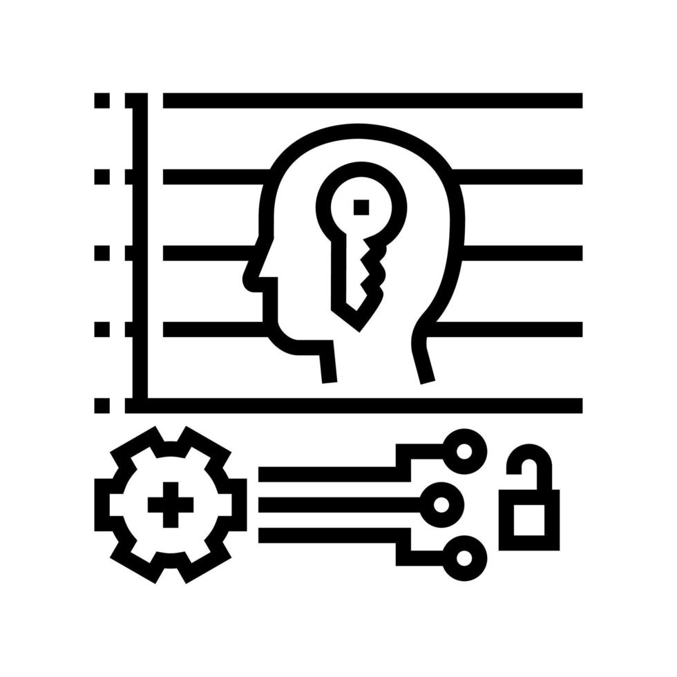technology face id for access device line icon vector illustration