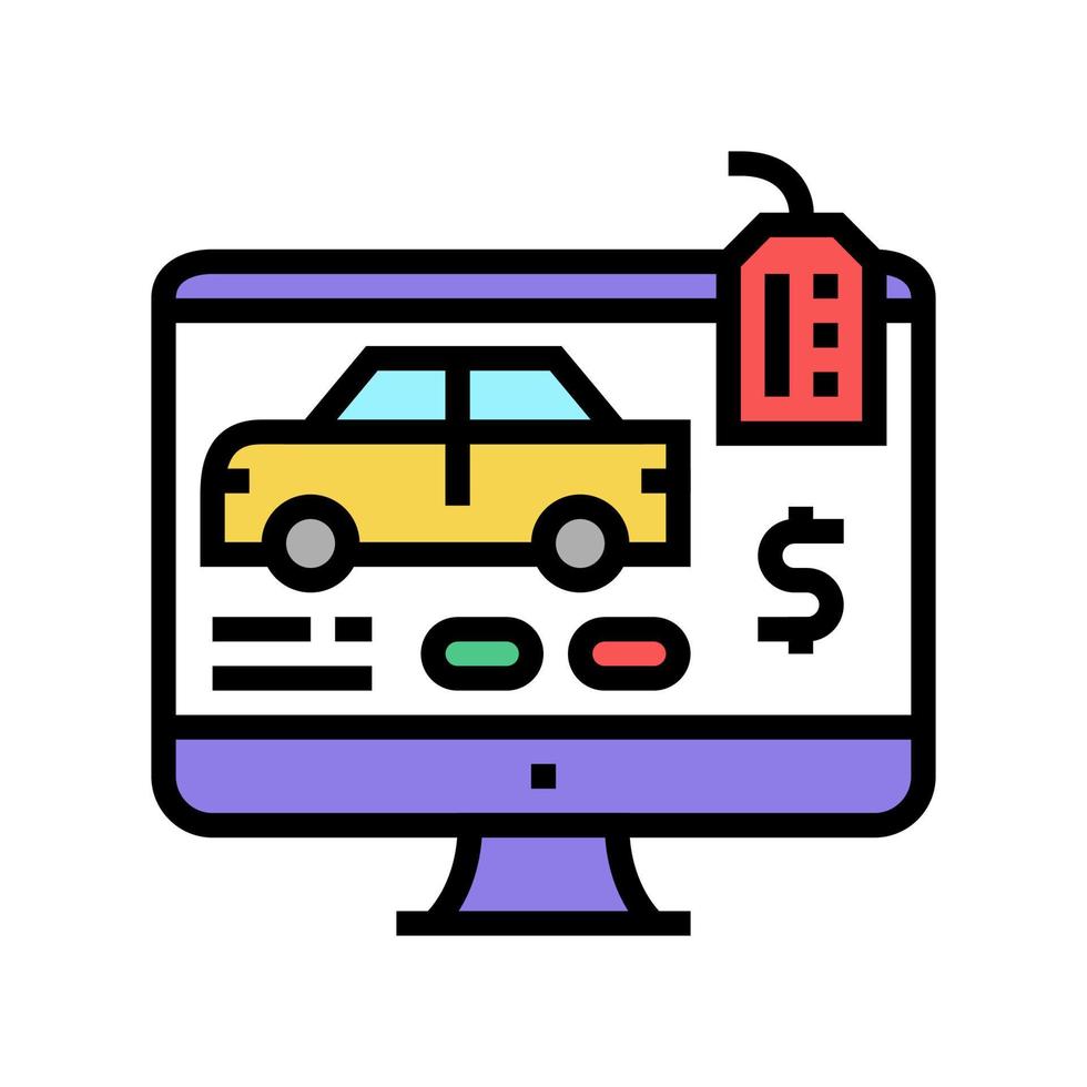 buy car online color icon vector illustration