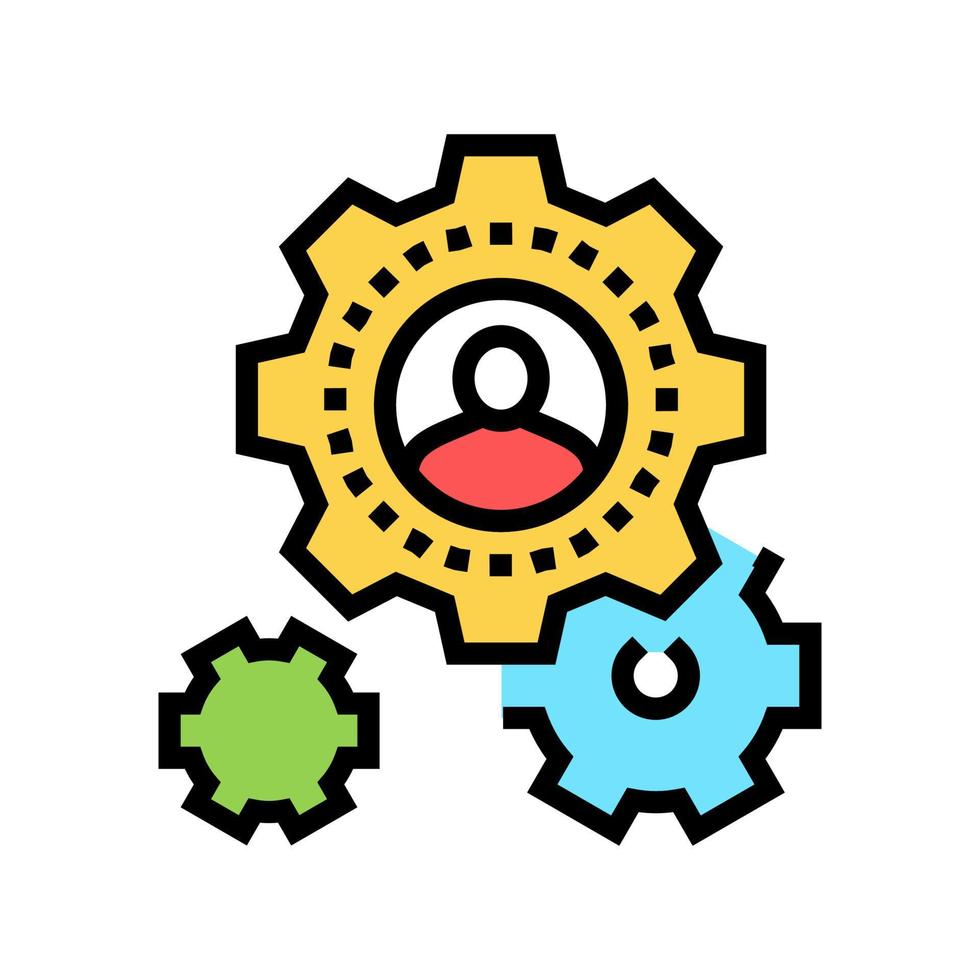 working mechanism colleague color icon vector illustration