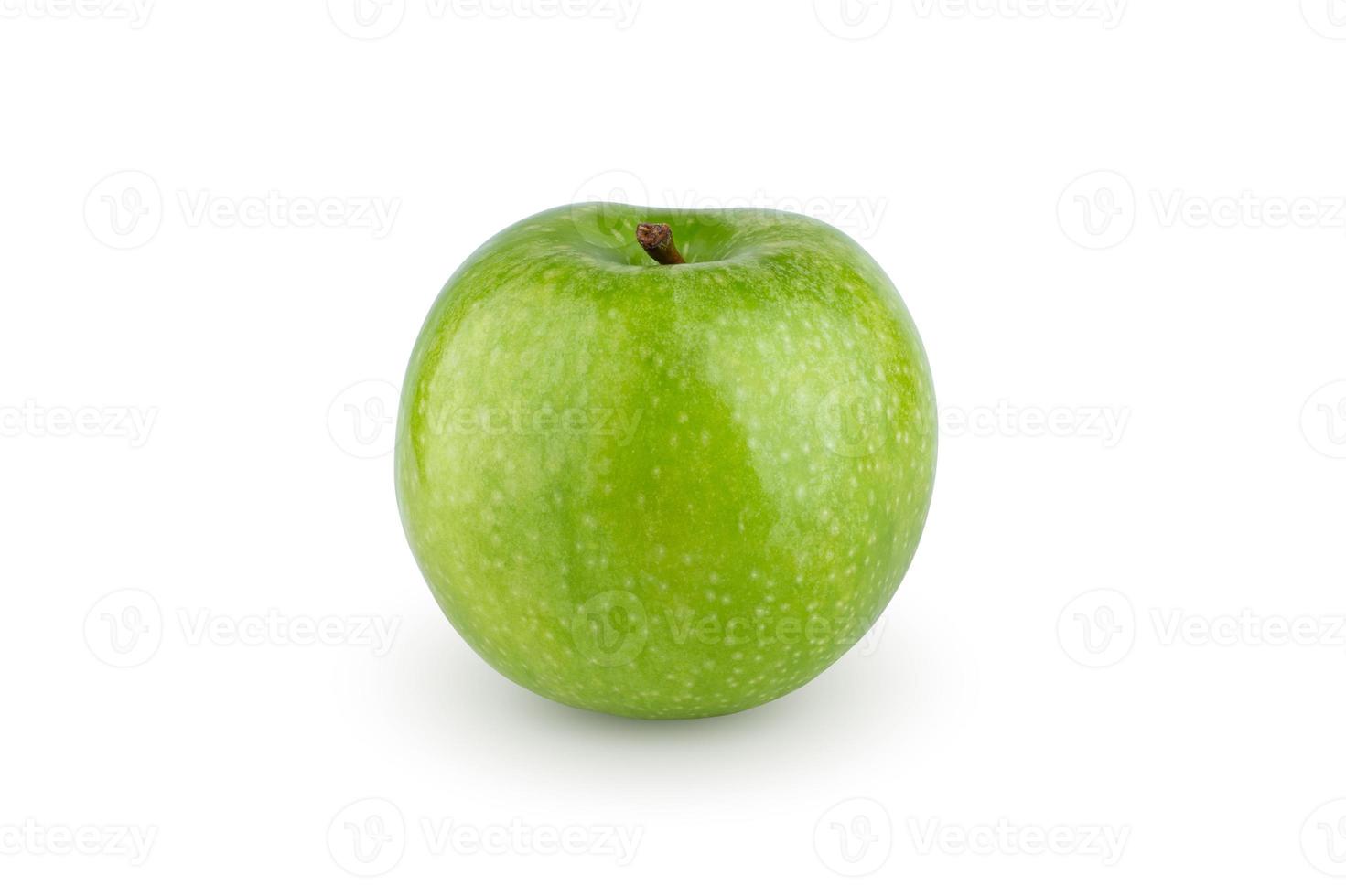 manzana verde fresca aislada sobre fondo blanco. foto