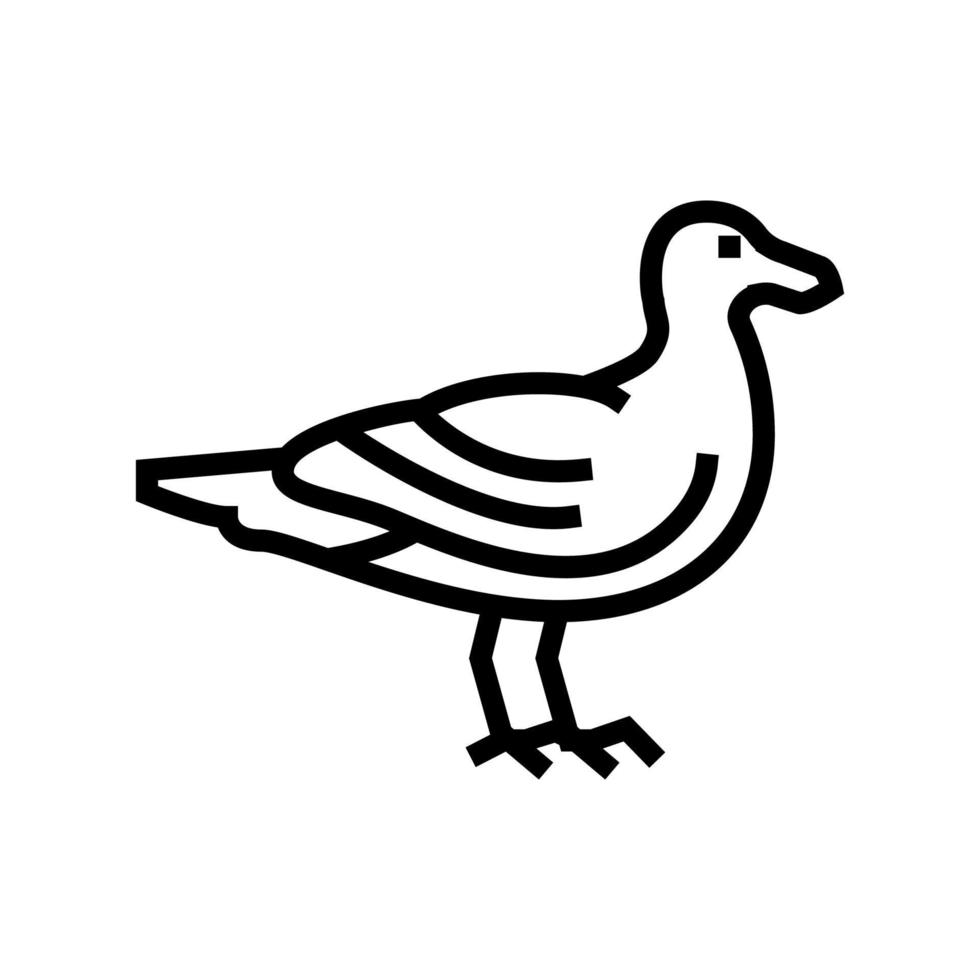 pájaro océano línea icono vector ilustración