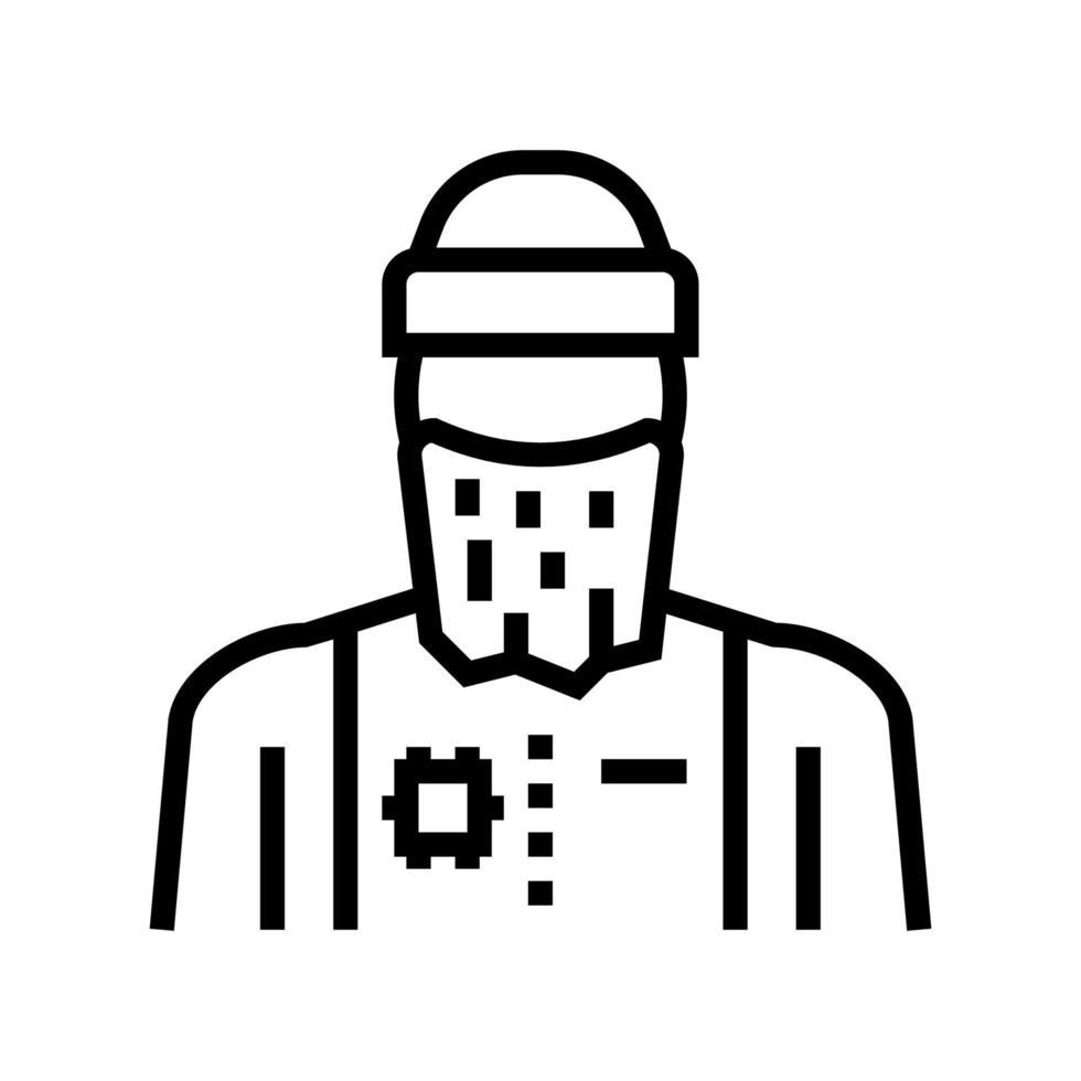 man refugee line icon vector illustration