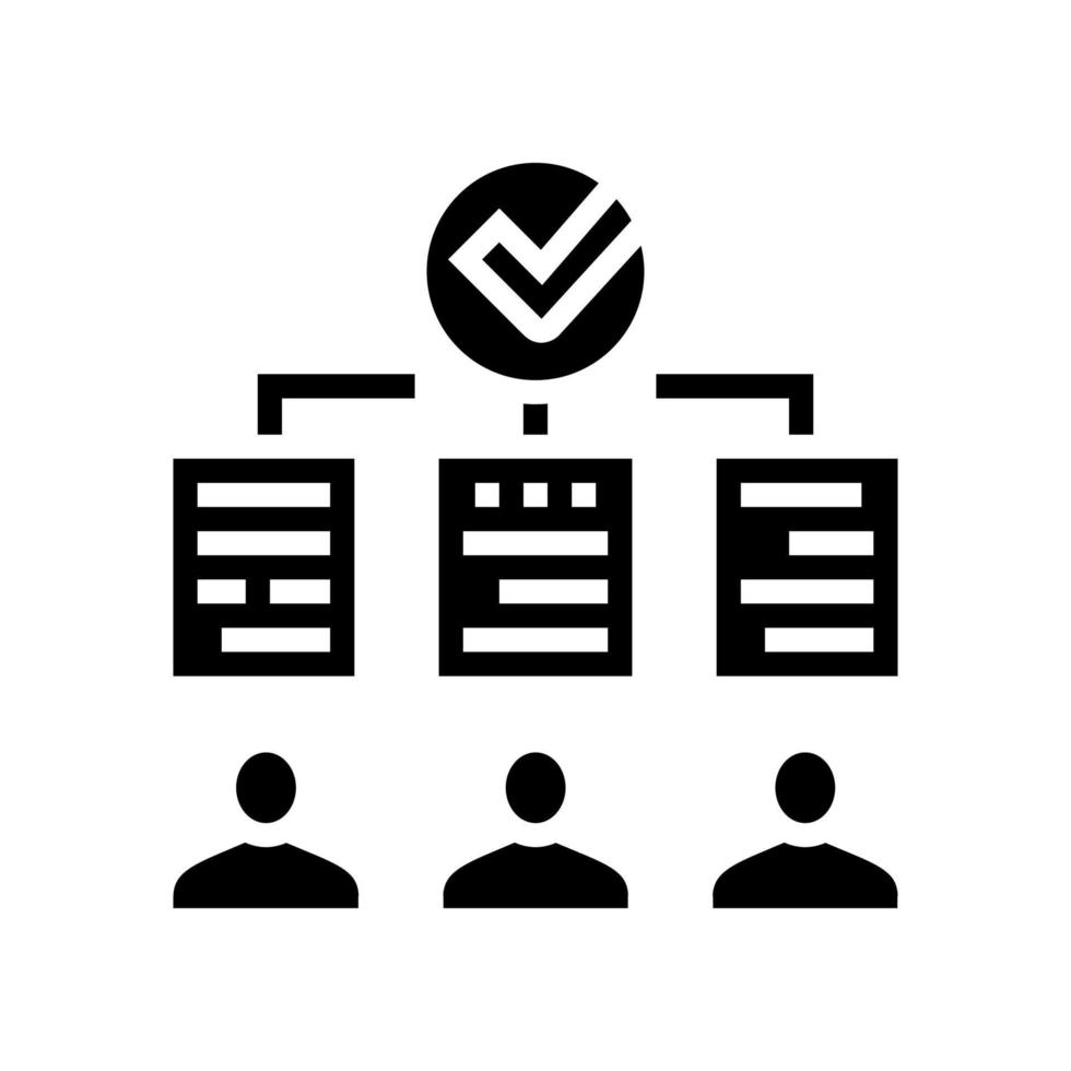 three way matching glyph icon vector illustration