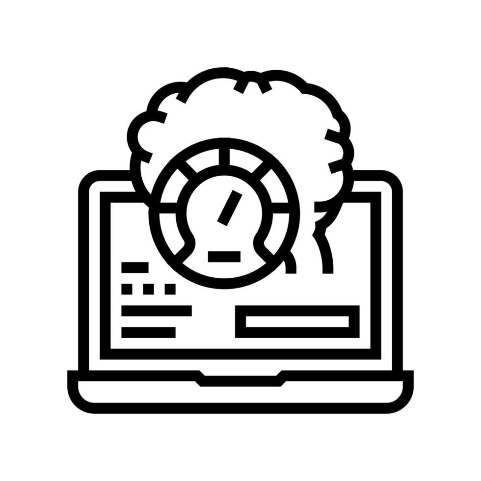 laptop optimize line icon vector illustration