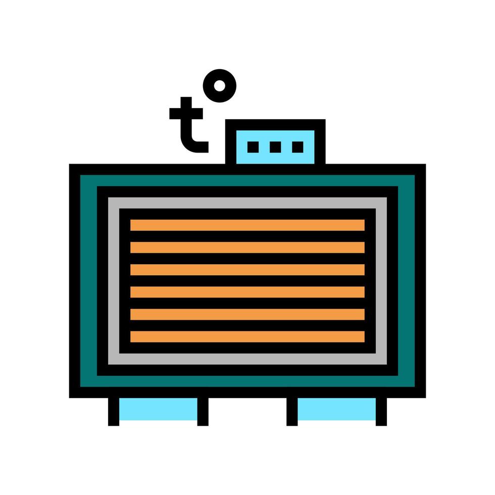 Ilustración de vector de icono de color de calentador de fábrica de madera contrachapada