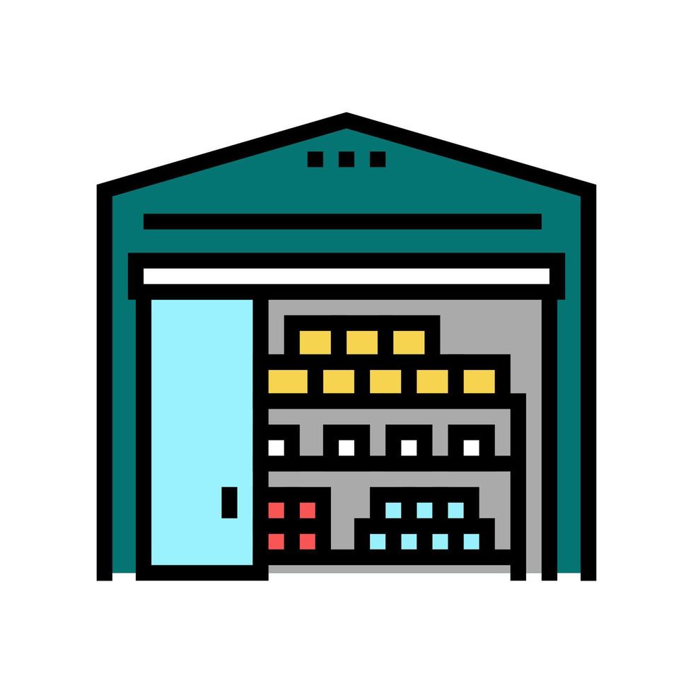 Ilustración de vector de icono de color de servicio de entrega de almacén