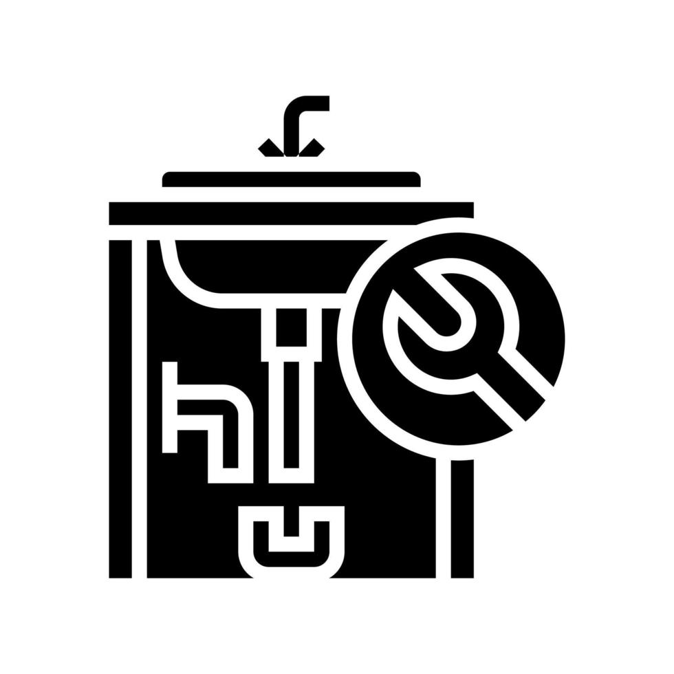 Ilustración de vector de icono de glifo de reparación de fregadero