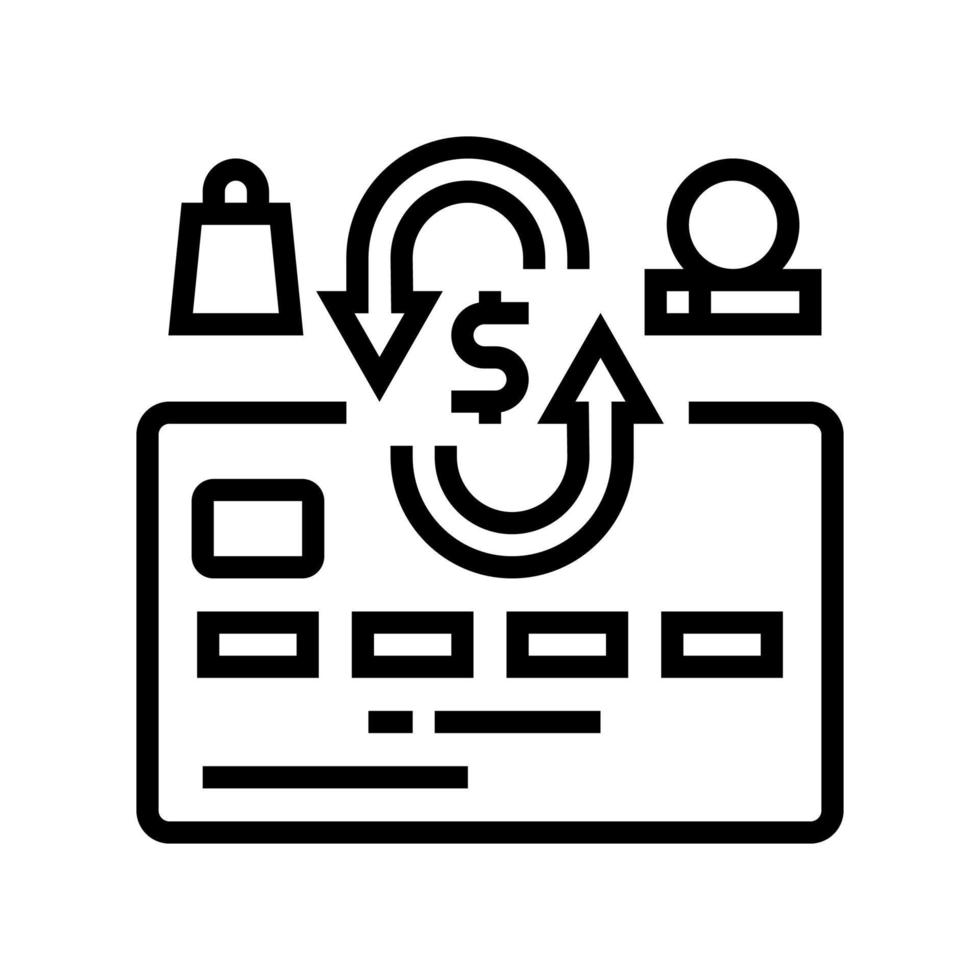 cash back card line icon vector illustration