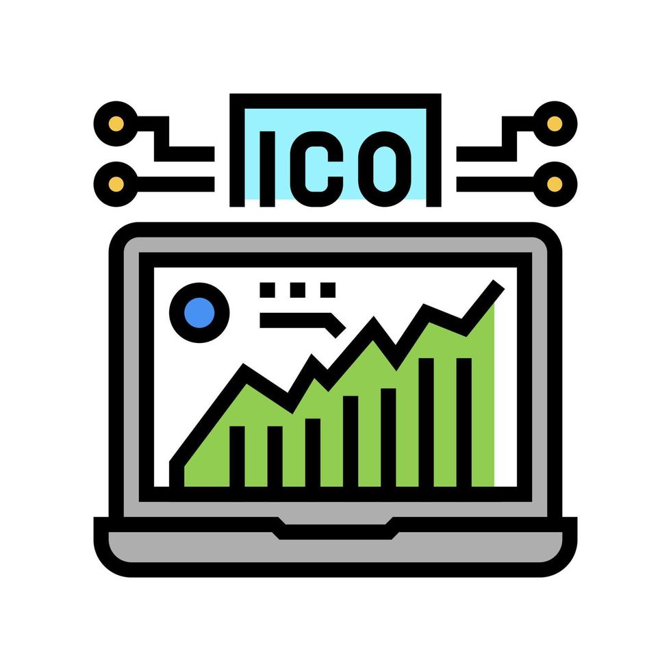 initial coin offering ico color icon vector illustration