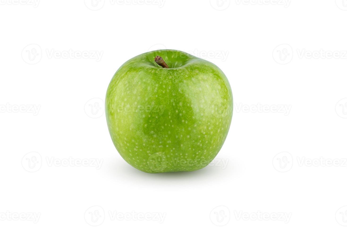 manzana verde fresca aislada sobre fondo blanco. foto
