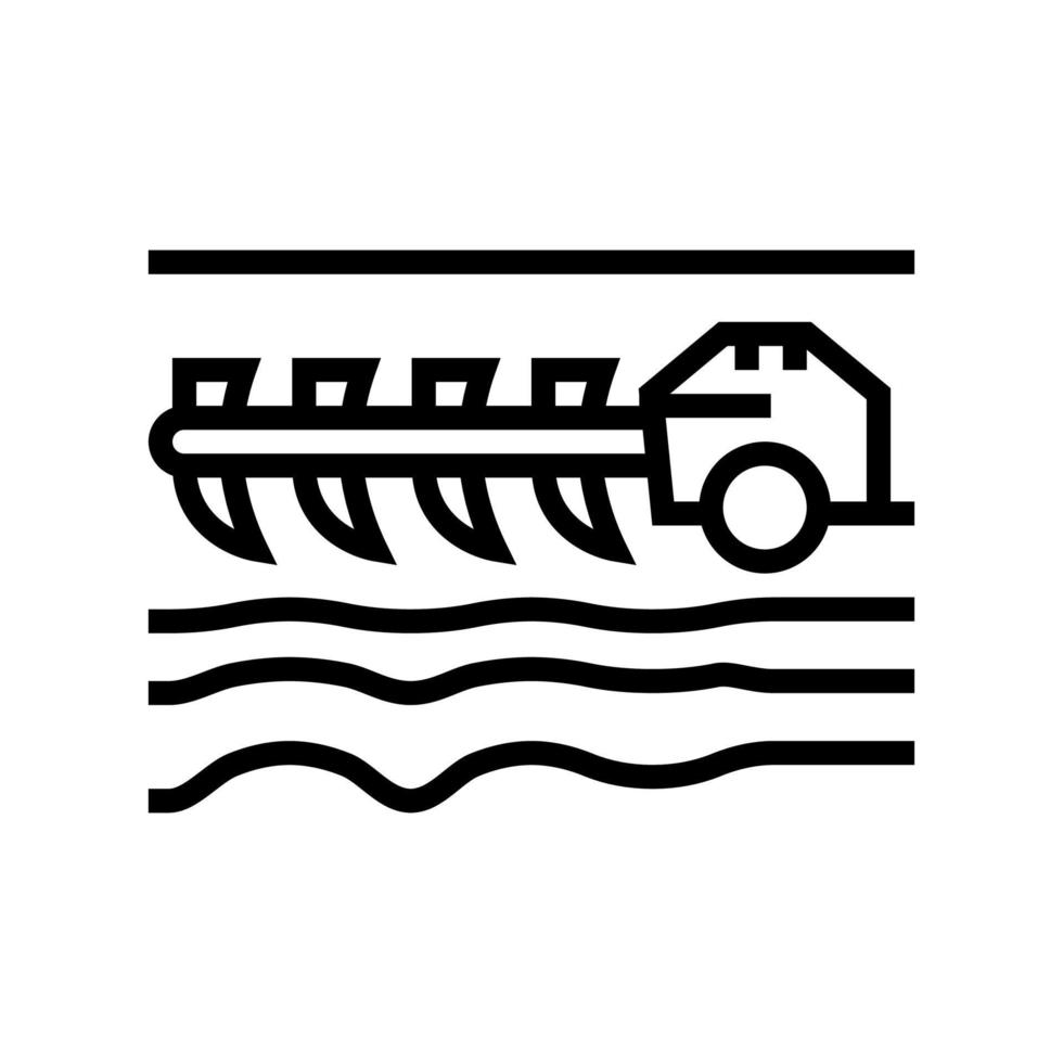 agricultural techincs cultivator line icon vector illustration