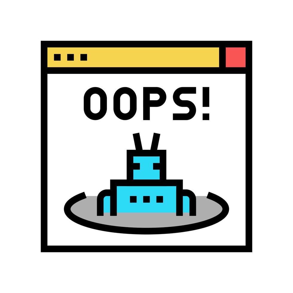 oops web error color icono vector ilustración