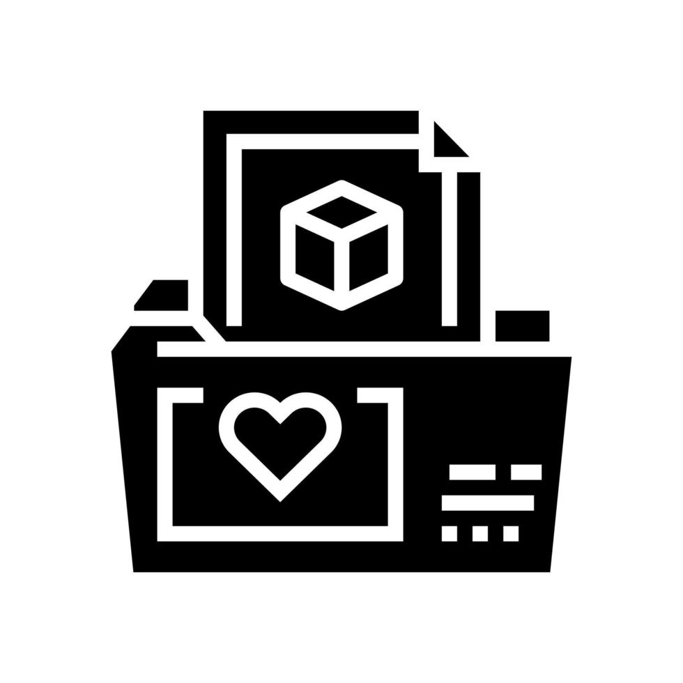 folder storage ugc glyph icon vector illustration
